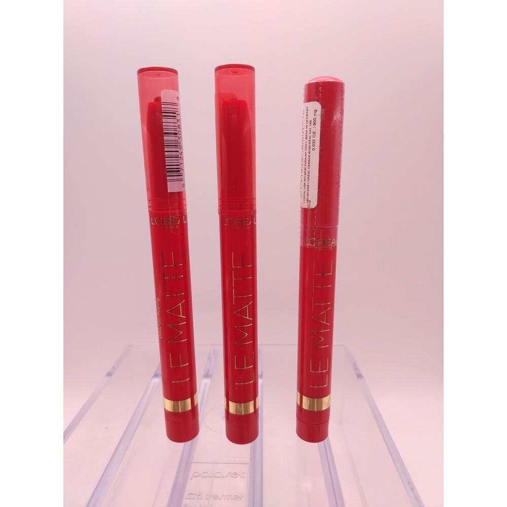 LOT OF 3 L'OREAL Colour Riche LE MATTE LIP COLOR, 106 MAD FOR MATTE